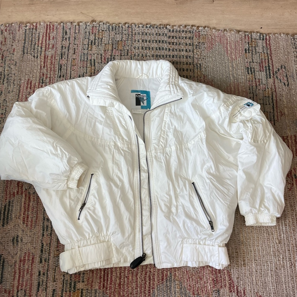 vintage 80s 90s Kaelin White Women's Ski Jacket size 12 L